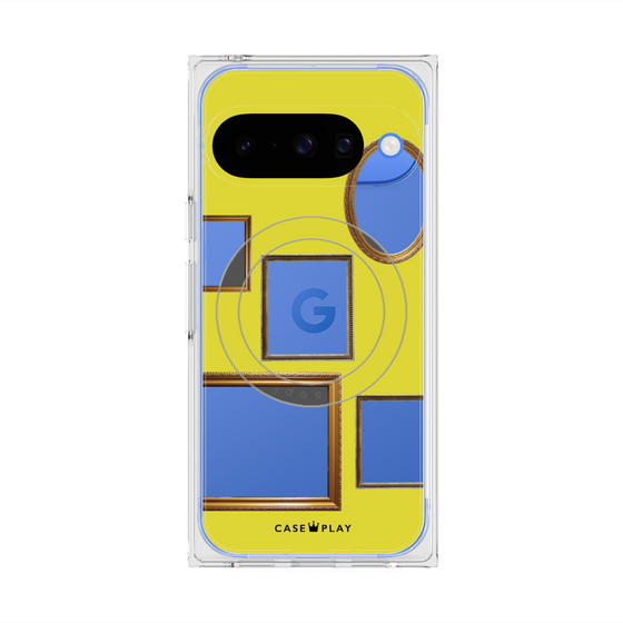 プレミアムスクエアケース with Pixelsnap［ Photo Frames - Yellow ］