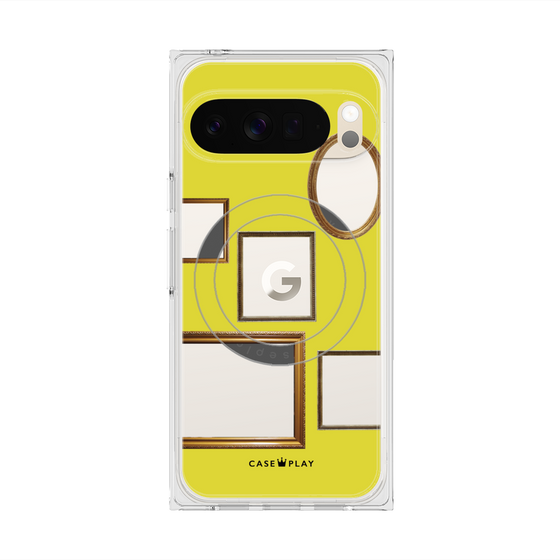 プレミアムスクエアケース with Pixelsnap［ Photo Frames - Yellow ］