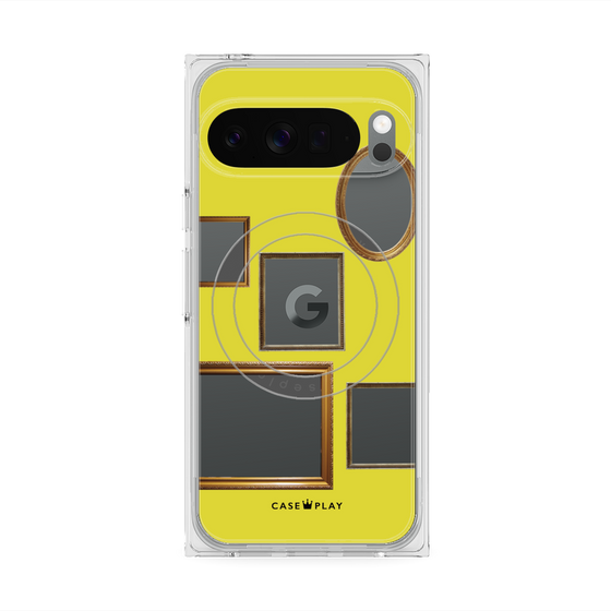 プレミアムスクエアケース with Pixelsnap［ Photo Frames - Yellow ］
