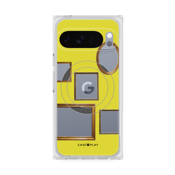 プレミアムスクエアケース with Pixelsnap［ Photo Frames - Yellow ］