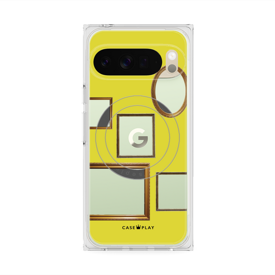 プレミアムスクエアケース with Pixelsnap［ Photo Frames - Yellow ］