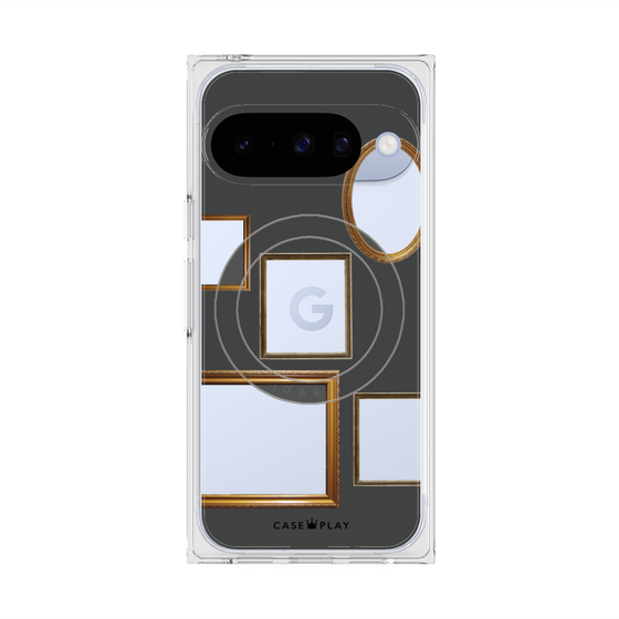 プレミアムスクエアケース with Pixelsnap［ Photo Frames - Gray ］