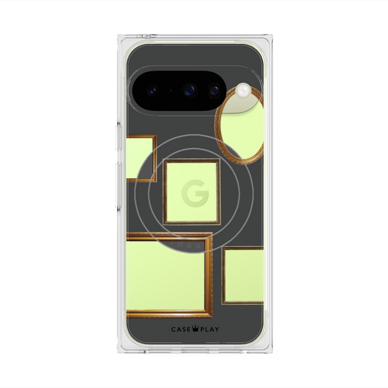 プレミアムスクエアケース with Pixelsnap［ Photo Frames - Gray ］