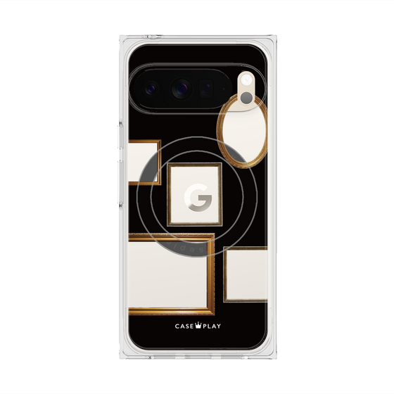プレミアムスクエアケース with Pixelsnap［ Photo Frames - Black ］