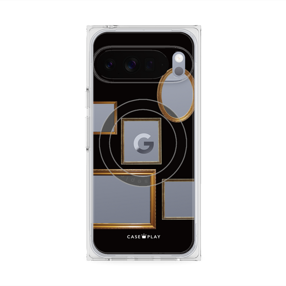 プレミアムスクエアケース with Pixelsnap［ Photo Frames - Black ］