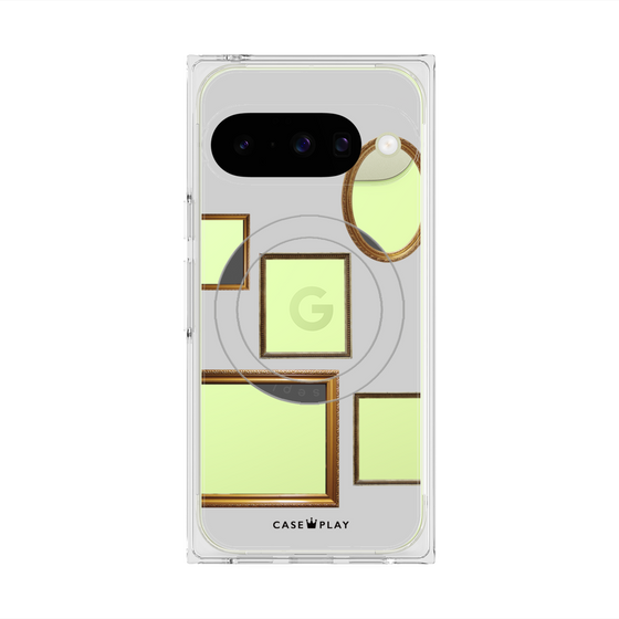 プレミアムスクエアケース with Pixelsnap［ Photo Frames - Light Gray ］