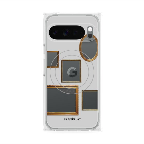 プレミアムスクエアケース with Pixelsnap［ Photo Frames - Light Gray ］