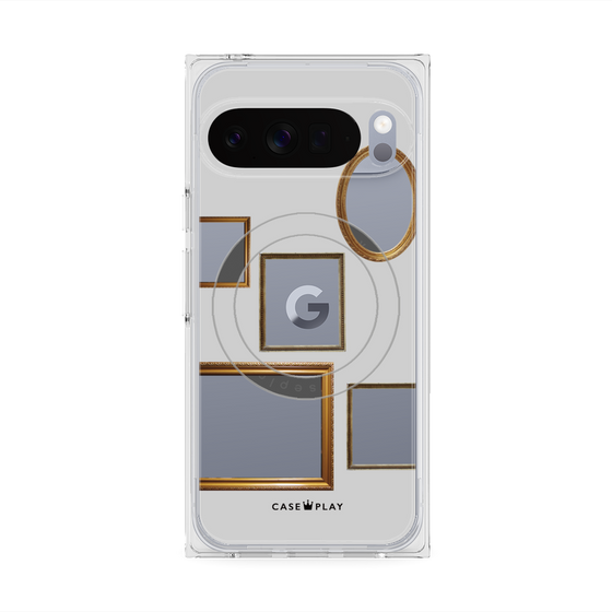 プレミアムスクエアケース with Pixelsnap［ Photo Frames - Light Gray ］