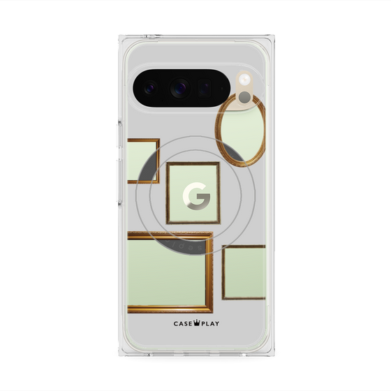 プレミアムスクエアケース with Pixelsnap［ Photo Frames - Light Gray ］