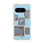プレミアムスクエアケース with Pixelsnap［ Photo Frames - Light Blue ］