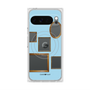 プレミアムスクエアケース with Pixelsnap［ Photo Frames - Light Blue ］