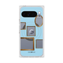 プレミアムスクエアケース with Pixelsnap［ Photo Frames - Light Blue ］