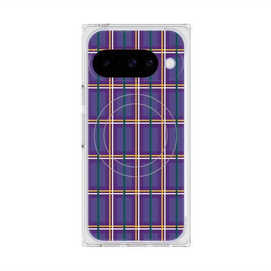 プレミアムスクエアケース with Pixelsnap［ Tartan Check - Purple ］