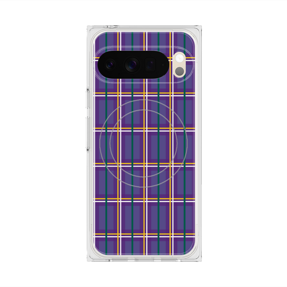 プレミアムスクエアケース with Pixelsnap［ Tartan Check - Purple ］