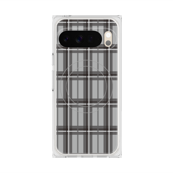 プレミアムスクエアケース with Pixelsnap［ Tartan Check - Gray ］