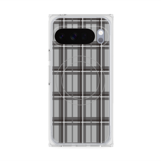 プレミアムスクエアケース with Pixelsnap［ Tartan Check - Gray ］