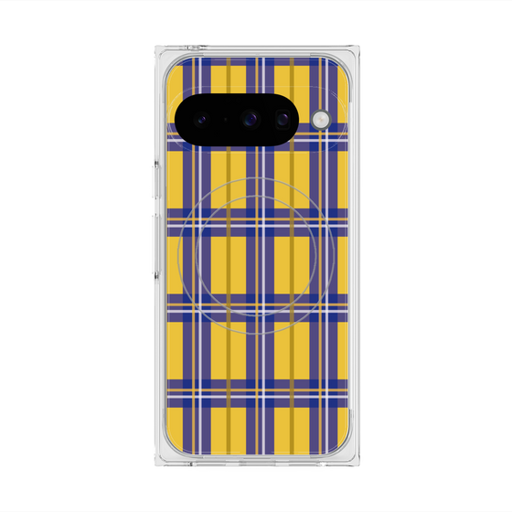プレミアムスクエアケース with Pixelsnap［ Tartan Check - Yellow ］