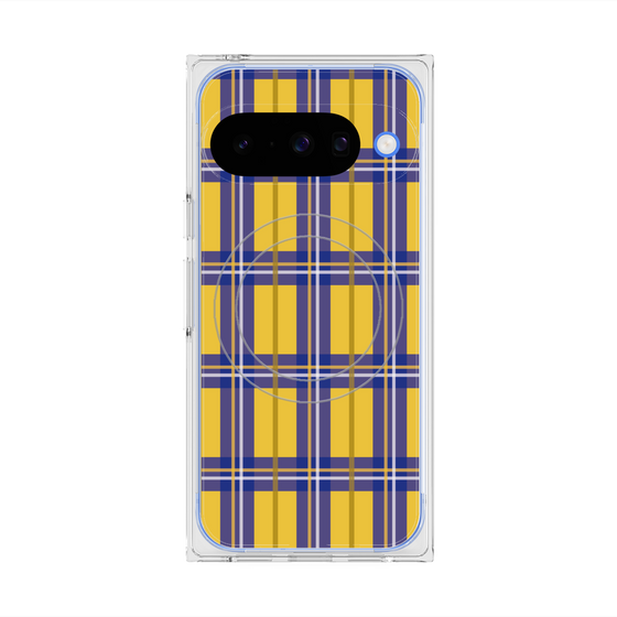 プレミアムスクエアケース with Pixelsnap［ Tartan Check - Yellow ］