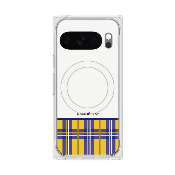 プレミアムスクエアケース with Pixelsnap［ CASEPLAY Tartan Check - Yellow ］