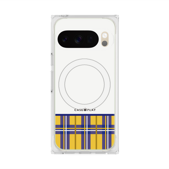 プレミアムスクエアケース with Pixelsnap［ CASEPLAY Tartan Check - Yellow ］