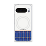 プレミアムスクエアケース with Pixelsnap［ CASEPLAY Tartan Check - Blue ］