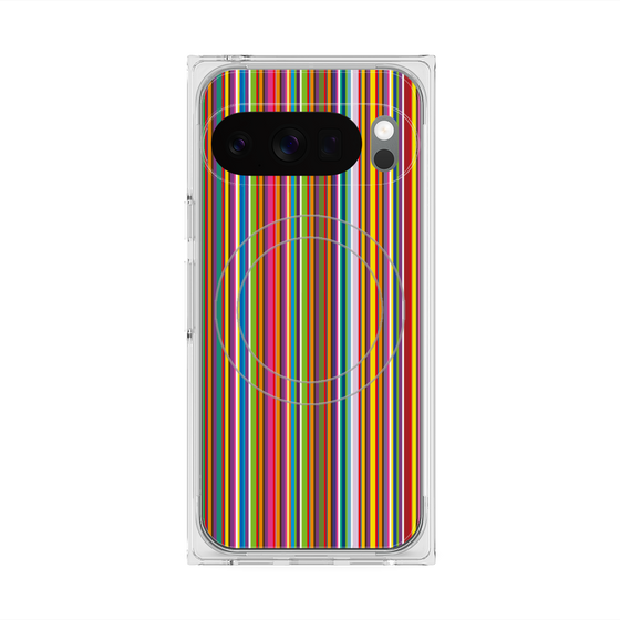 プレミアムスクエアケース with Pixelsnap［ Colorful Stripe ］