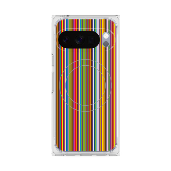 プレミアムスクエアケース with Pixelsnap［ Colorful Stripe ］