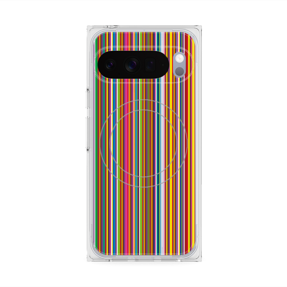 プレミアムスクエアケース with Pixelsnap［ Colorful Stripe ］