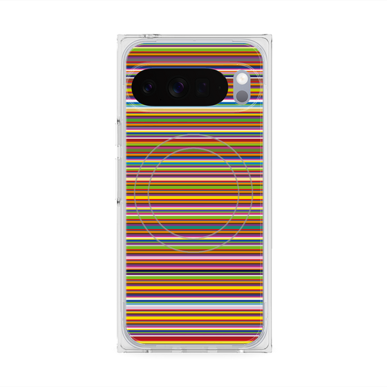プレミアムスクエアケース with Pixelsnap［ Colorful Boader ］