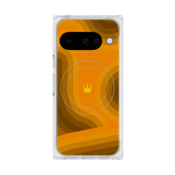 プレミアムスクエアケース with Pixelsnap［ CASEPLAY Winding Pattern - Orange ］