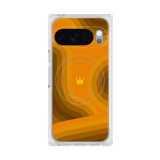プレミアムスクエアケース with Pixelsnap［ CASEPLAY Winding Pattern - Orange ］