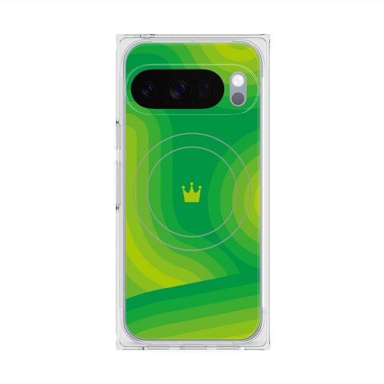 プレミアムスクエアケース with Pixelsnap［ CASEPLAY Winding Pattern - Green ］