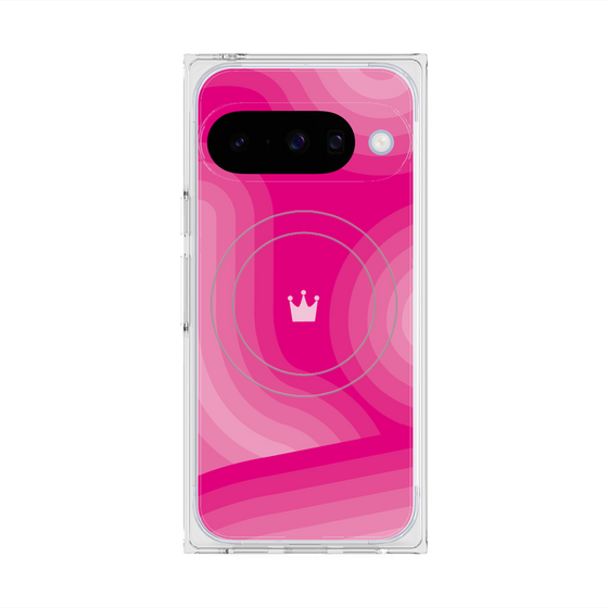 プレミアムスクエアケース with Pixelsnap［ CASEPLAY Winding Pattern - Pink ］
