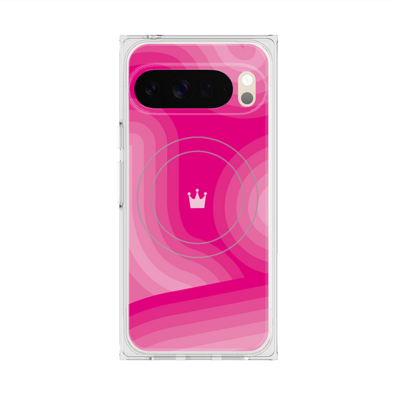 プレミアムスクエアケース with Pixelsnap［ CASEPLAY Winding Pattern - Pink ］
