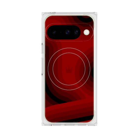 プレミアムスクエアケース with Pixelsnap［ CASEPLAY Winding Pattern - Red ］