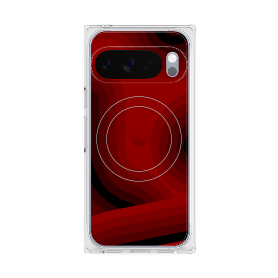 プレミアムスクエアケース with Pixelsnap［ CASEPLAY Winding Pattern - Red ］