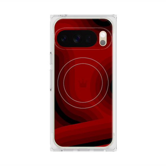 プレミアムスクエアケース with Pixelsnap［ CASEPLAY Winding Pattern - Red ］