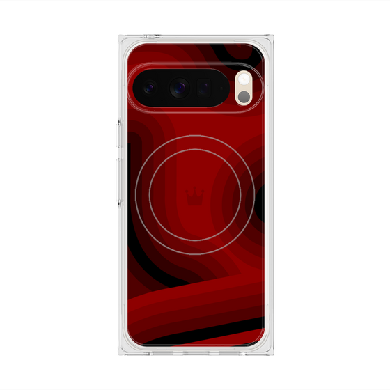 プレミアムスクエアケース with Pixelsnap［ CASEPLAY Winding Pattern - Red ］
