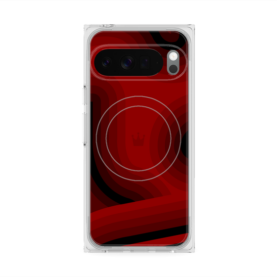 プレミアムスクエアケース with Pixelsnap［ CASEPLAY Winding Pattern - Red ］