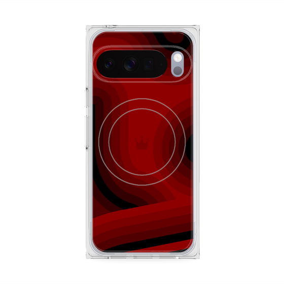 プレミアムスクエアケース with Pixelsnap［ CASEPLAY Winding Pattern - Red ］