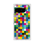 プレミアムスクエアケース with Pixelsnap［ CASEPLAY Rainbow Check ］
