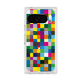 プレミアムスクエアケース with Pixelsnap［ CASEPLAY Rainbow Check ］
