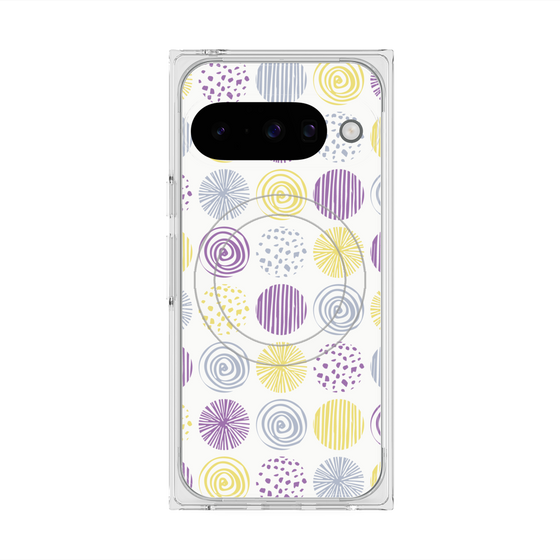 プレミアムスクエアケース with Pixelsnap［ Nordic Circle - Purple ］