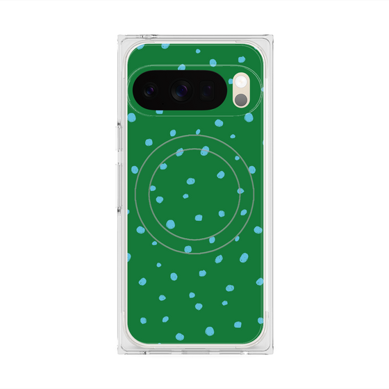 プレミアムスクエアケース with Pixelsnap［ Drawing Dot - Green ］