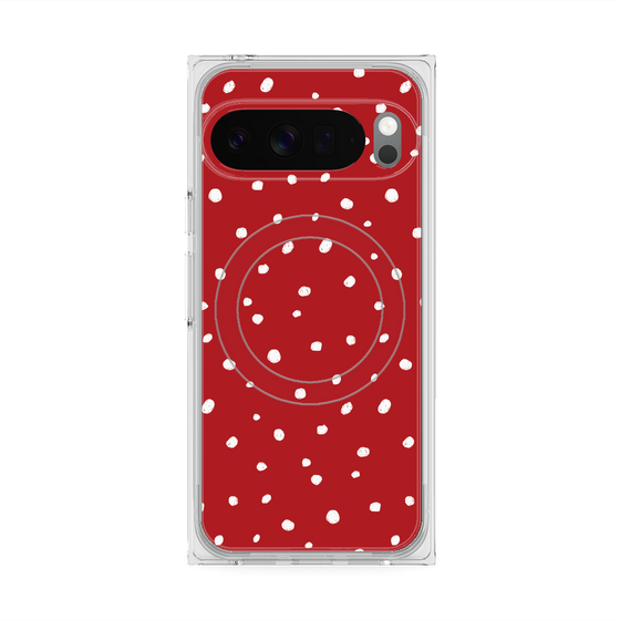 プレミアムスクエアケース with Pixelsnap［ Drawing Dot - Red ］