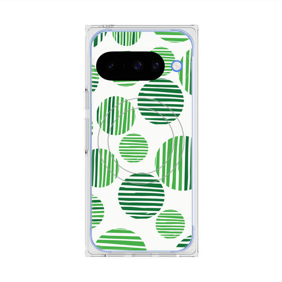プレミアムスクエアケース with Pixelsnap［ Nordic Dot - Green ］