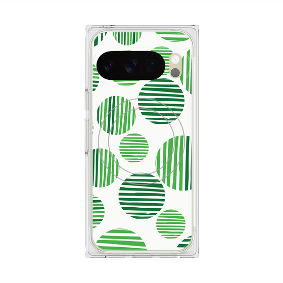 プレミアムスクエアケース with Pixelsnap［ Nordic Dot - Green ］
