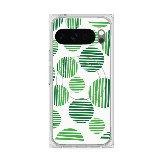 プレミアムスクエアケース with Pixelsnap［ Nordic Dot - Green ］