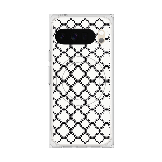 プレミアムスクエアケース with Pixelsnap［ Moroccan3 - Black ］