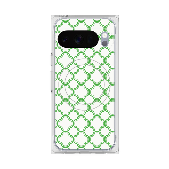 プレミアムスクエアケース with Pixelsnap［ Moroccan3 - Green ］